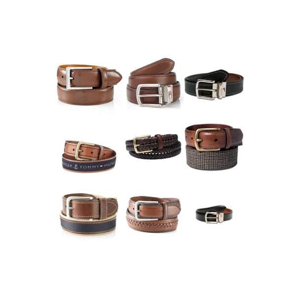 Surtido de cinturones de cuero para hombre Tommy Hilfiger, 12 piezas.