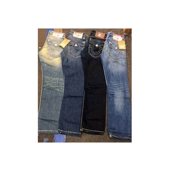Surtido de jeans de mezclilla para hombre True Religion al por mayor, 30 piezas.