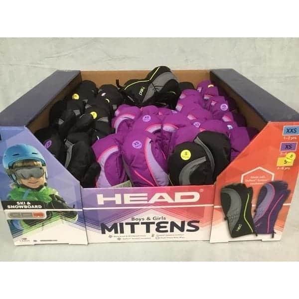Moufles pour garçons et filles Head en gros, 48 pièces.